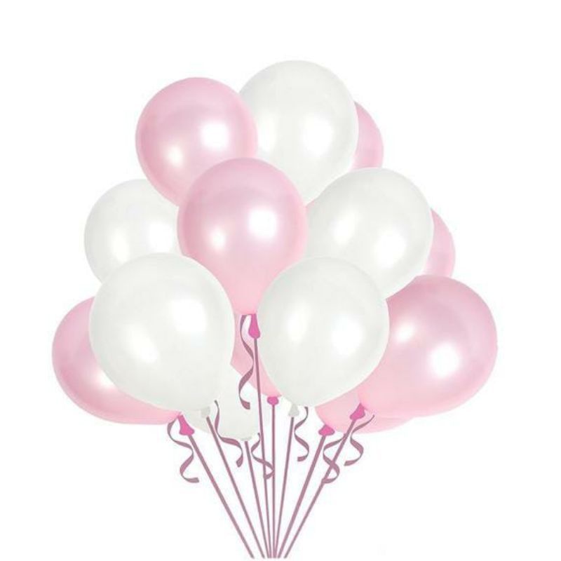 Jual Balon latex MIX PINK PUTIH 10pcs dekorasi balon PINK PUTIH