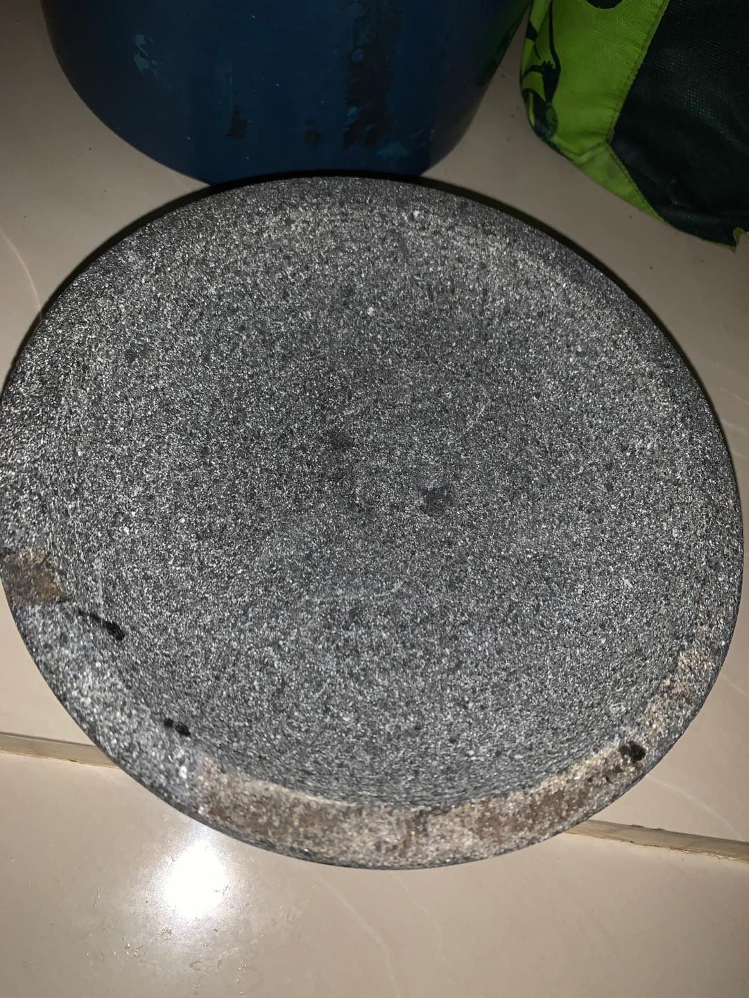 Cobek Batu Asli Bubut Termurah 22cm & Ulekan