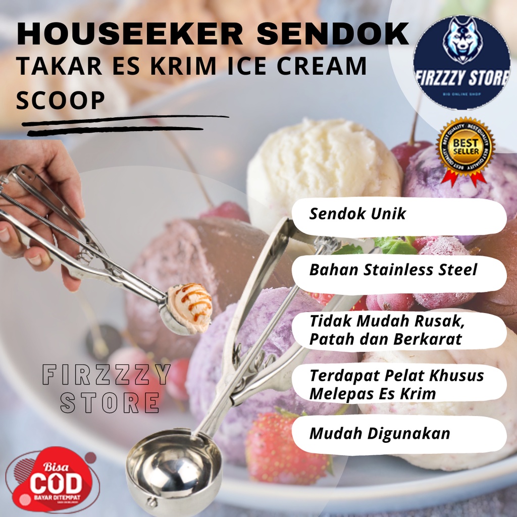 Houseeker Sendok Takar Es Krim Ice Cream Scoop