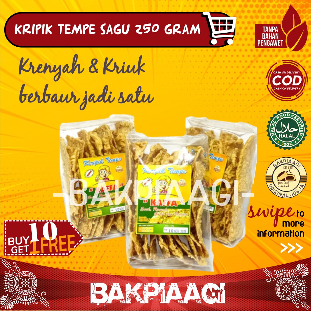 Jual Keripik Tempe Sagu Cemilan Camilan Snack Jajanan Keripik Kripik