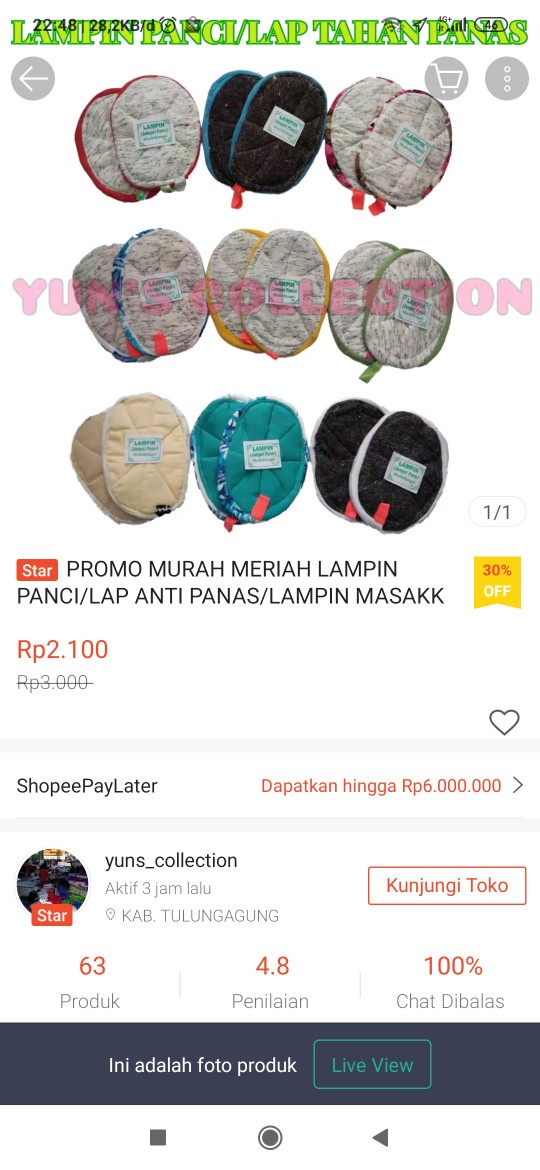 Promo Murah Meriah Lampin Panci/lap Anti Panas/lampin Masakk