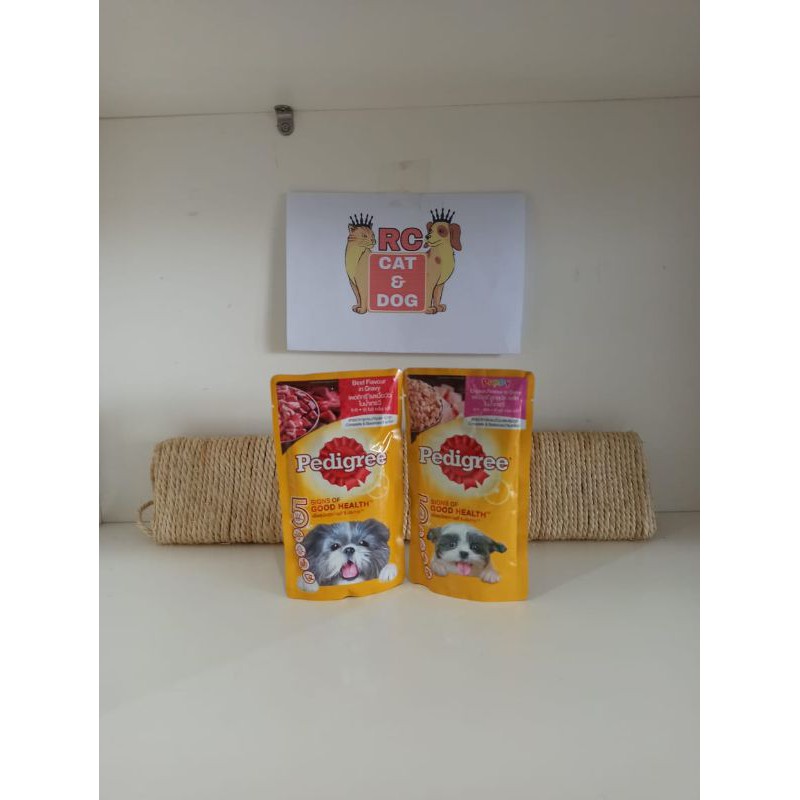 pedigree adult beef sachet Pouch 130gr makanan basah anjing dogfood