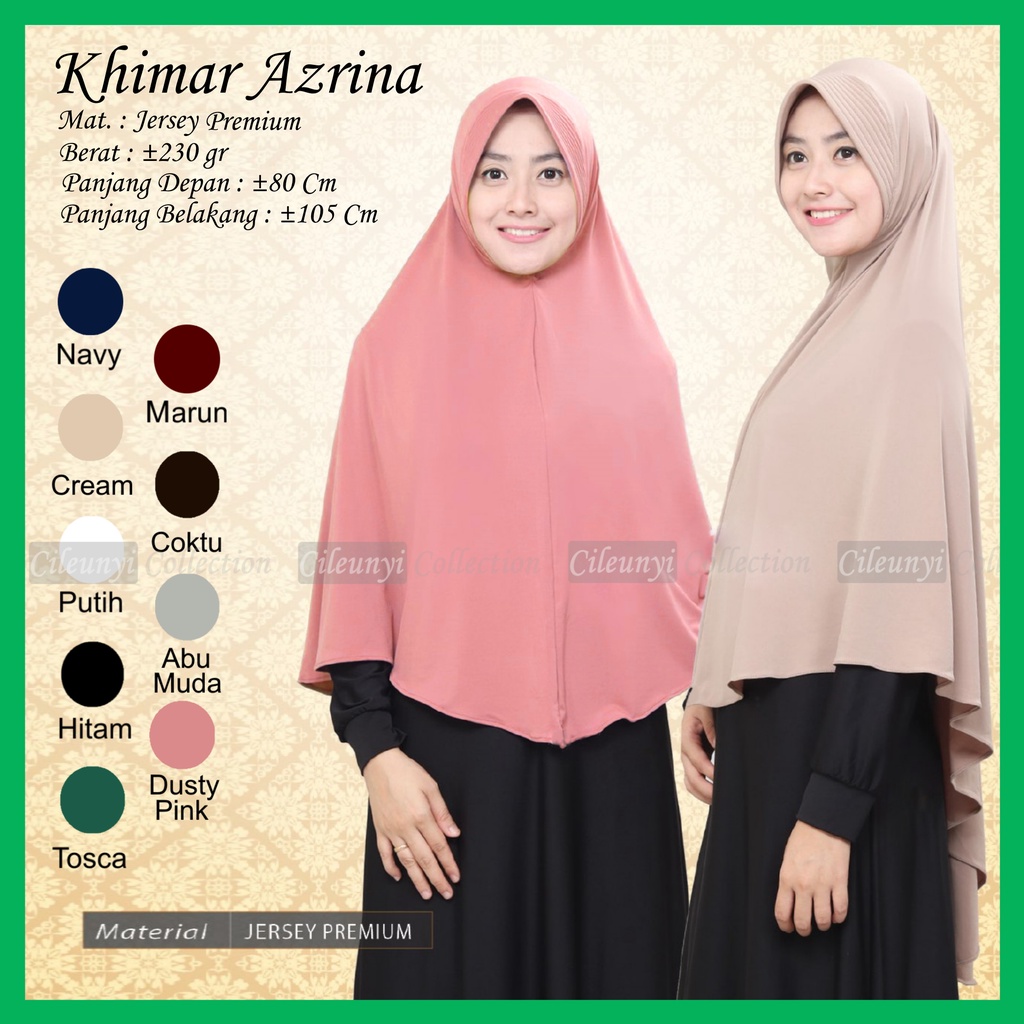 ✅ Khimar Azrina Jersey Jumbo Pet Hijab Bergo Syari Instan / Jilbab Jumbo Jersey Ajrina / Kerudung