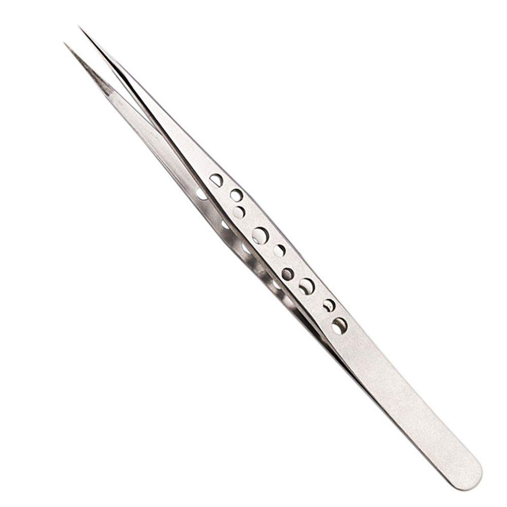 Top Eyelash Tweezer Alat Klip Nippers Lurus Stainless Steel Baru