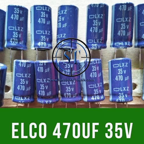 Elco Elko Capacitor Kapasitor 470/35 470uF/35 470/35V 470/35V 470uF/35 470/35V 470uf 35v Kualitas Bagus Isi Full Mengkilat