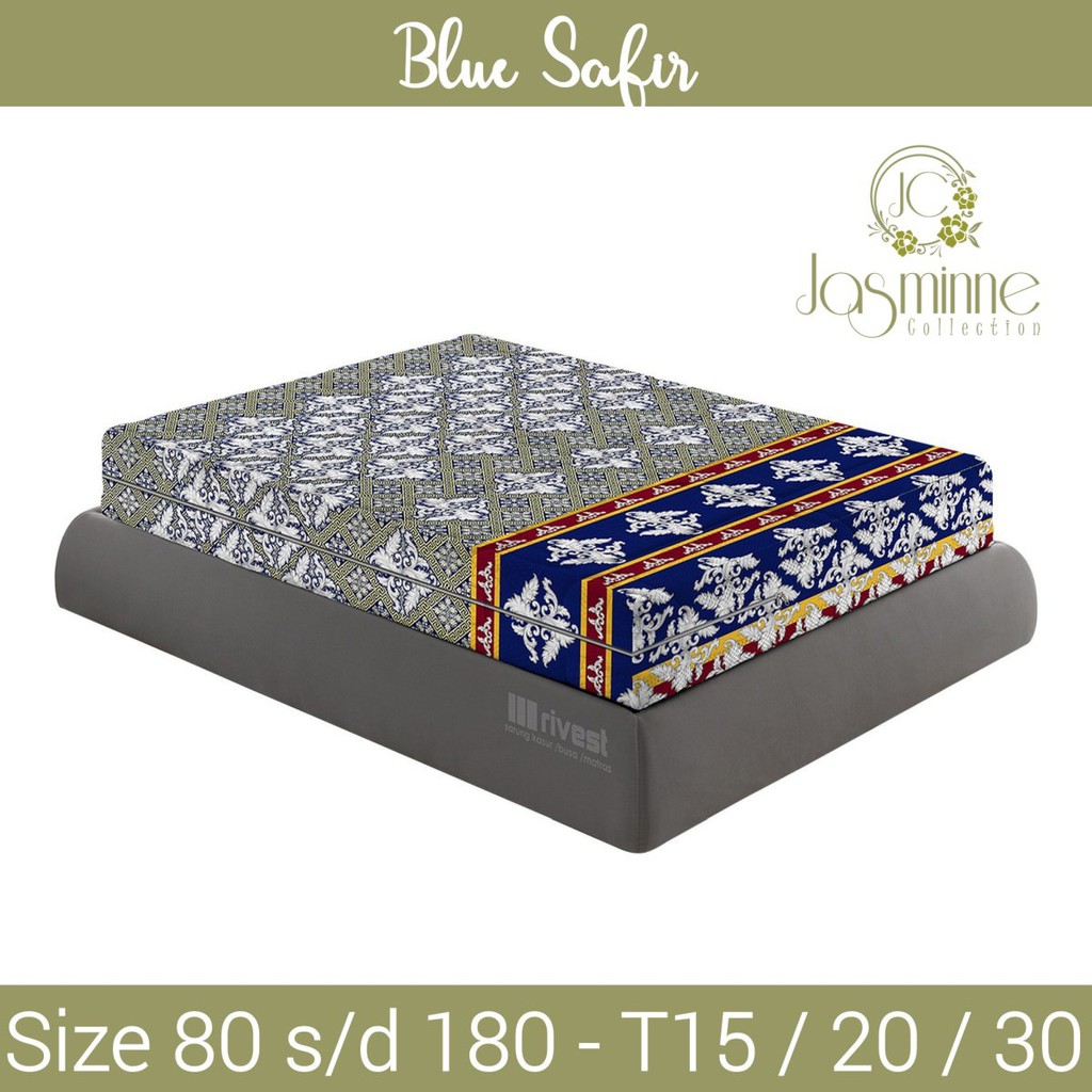 Sarung Kasur Rivest motif Blue Safir