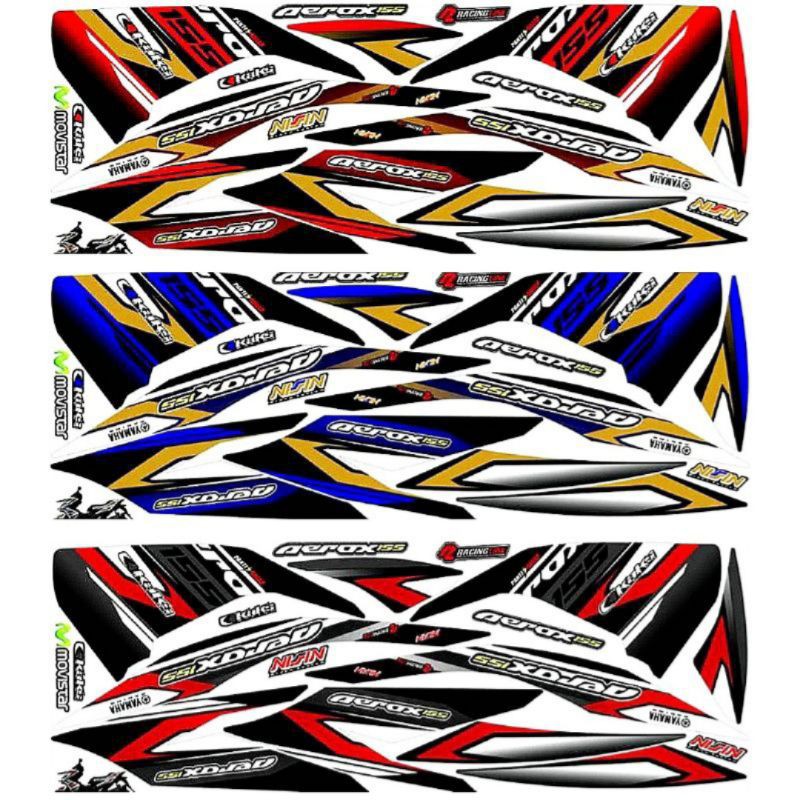 Striping Aerox 155 Variasi Yamaha Sticker Stiker Skotlet Scotlite Motor Sticker Skotlet Scotl