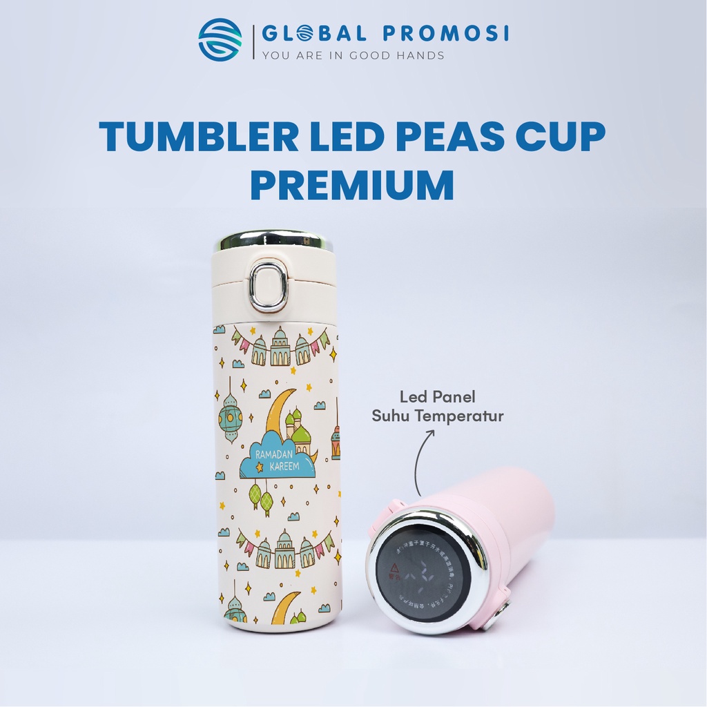 Tumbler Custom Peas Cup Print UV Cetak Full Color Led Display Flask Hot &amp; Cool 420ML/ suhu Tumbler 304 Stainless Steel Botol Souvenir Murah