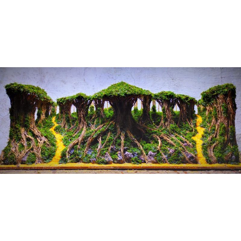 hardscape aquascape buat uk tank p80xL40xT40cm,PLUS planting mossjava & FREE PACKING TRIPLEK+BABLE R