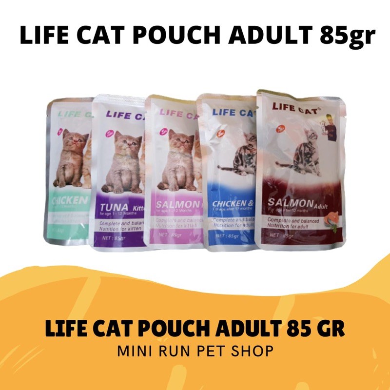 Life Cat Adult Pouch 85gr / Makanan Kucing Life Cat Adult / Makanan Kucing Kitten Life Cat