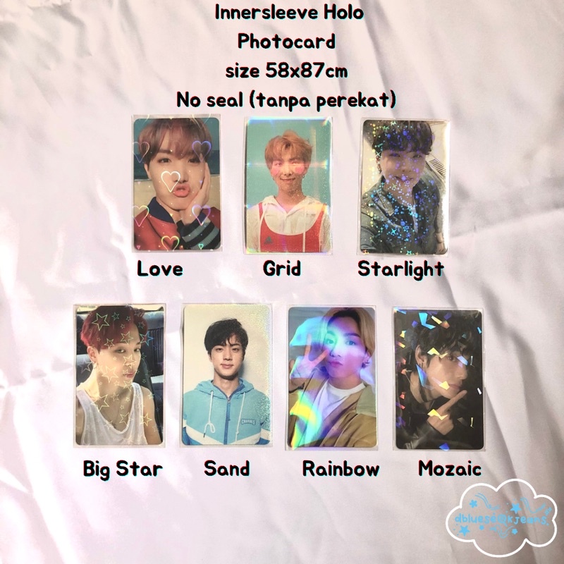 Sleeve Innersleeve PC MPC Mini Photocard Kartu Hologram Holo Mozaik Love Star Rainbow Starlight