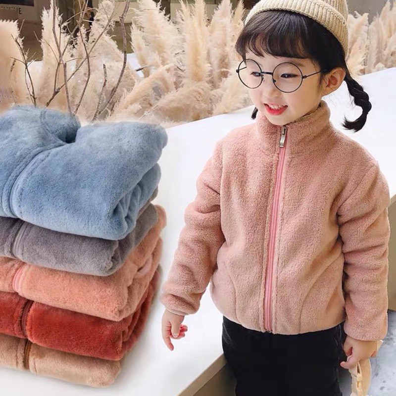 Jaket winter anak bulu kids fur jacket warm hangat cowok cewek import noel murah coat mantel