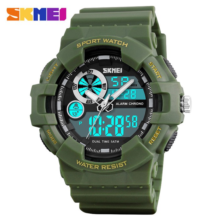Jam Tangan Pria Sport Original SKMEI 1312 Water Resist 50M - ARMY