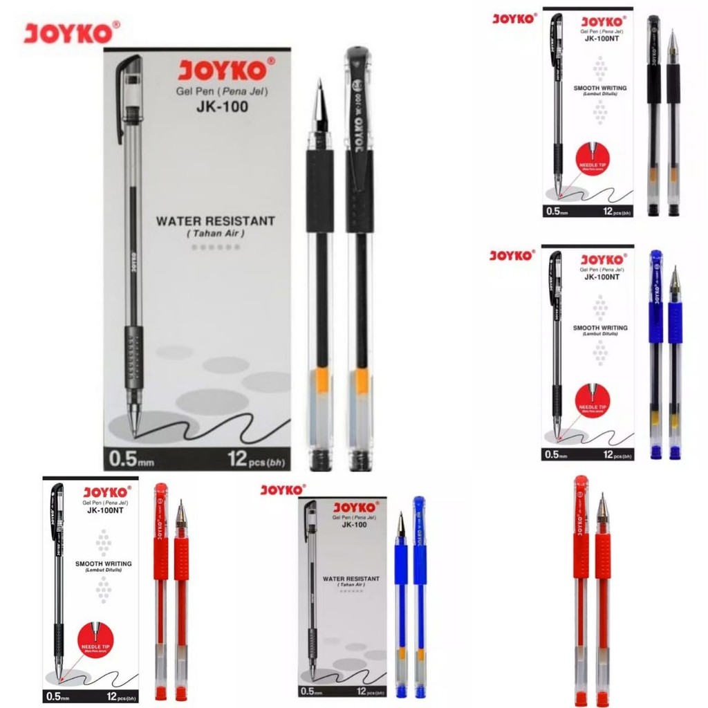 

PULPEN GEL JOYKO 100NT/100 (LANCIP/TUMPUL) ISI12PCS