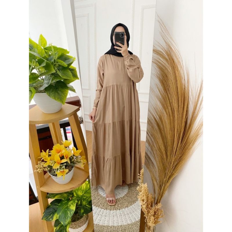 Longsleeve simple casual / gamis  remaja tanggung sehari hari murah sfs AMARA HOMEY DRESS MAXY MUSLIM WANITA / BASIC BASIKA HOMEY DRESS MIDI WANITA