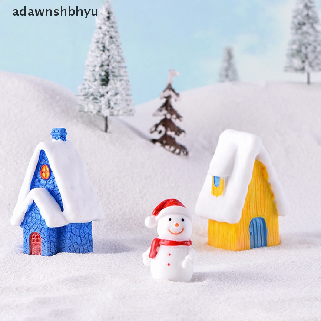 Miniatur Rumah Salju Natal Bahan Resin Untuk Taman