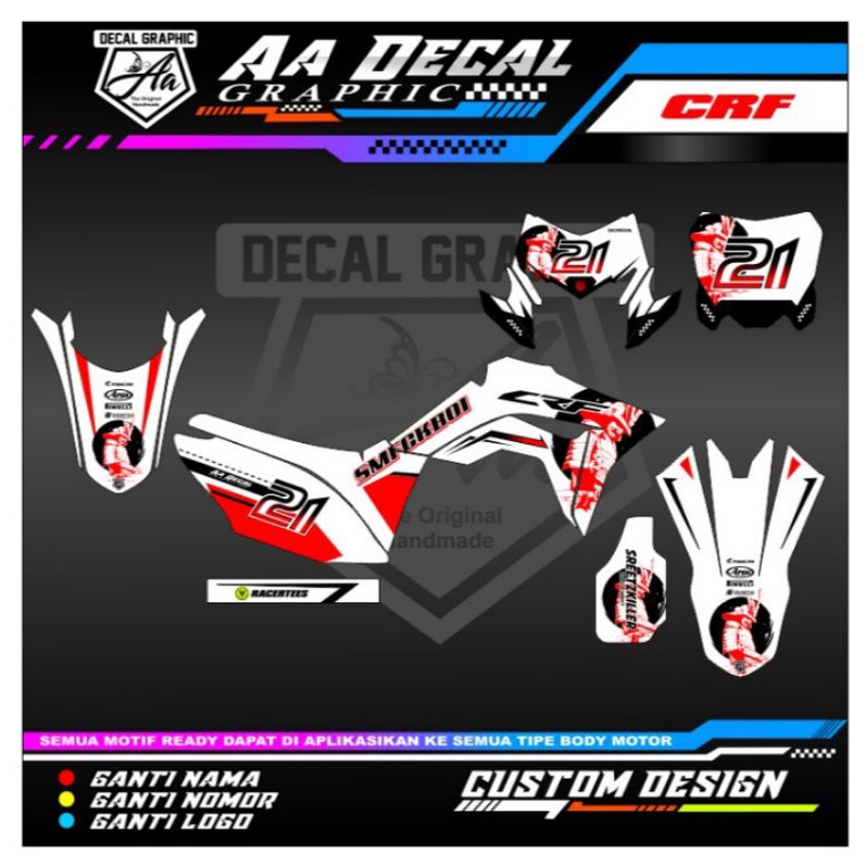 decal crf full body + papan nomor free rubah nomor nama