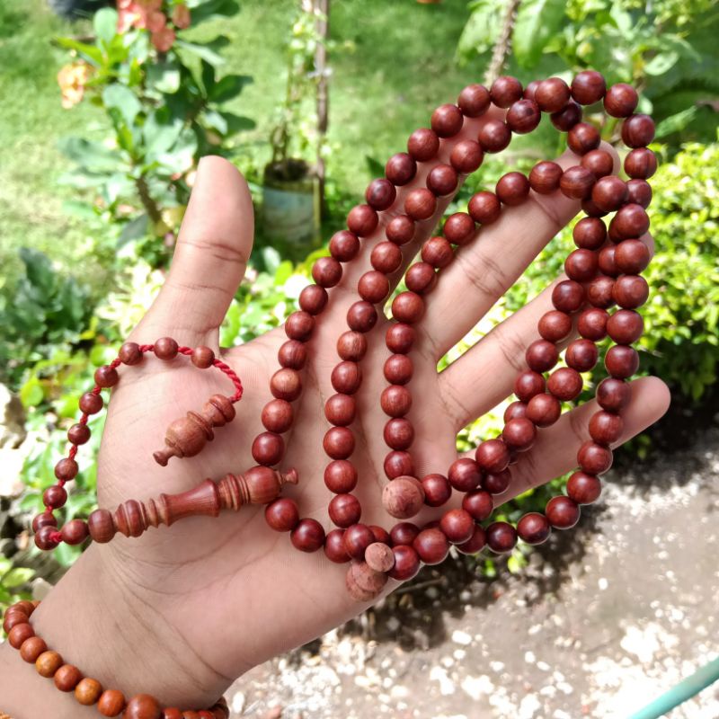 Tasbih Kayu Naga Kikik Size 8mm ORIGINAL Kayu Langka Bertuah Nusantara Tasbih Muslim 99 Butir