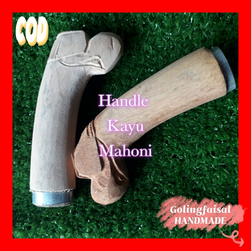 Gagang Golok Kayu Mahoni Ukiran Mamanukan termurah dan terlaris Berkualitas