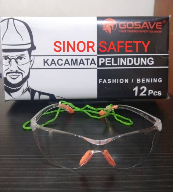 Kacamata Safety Glasses Fashion Bening Clear GOSAVE Motor Las Gerinda