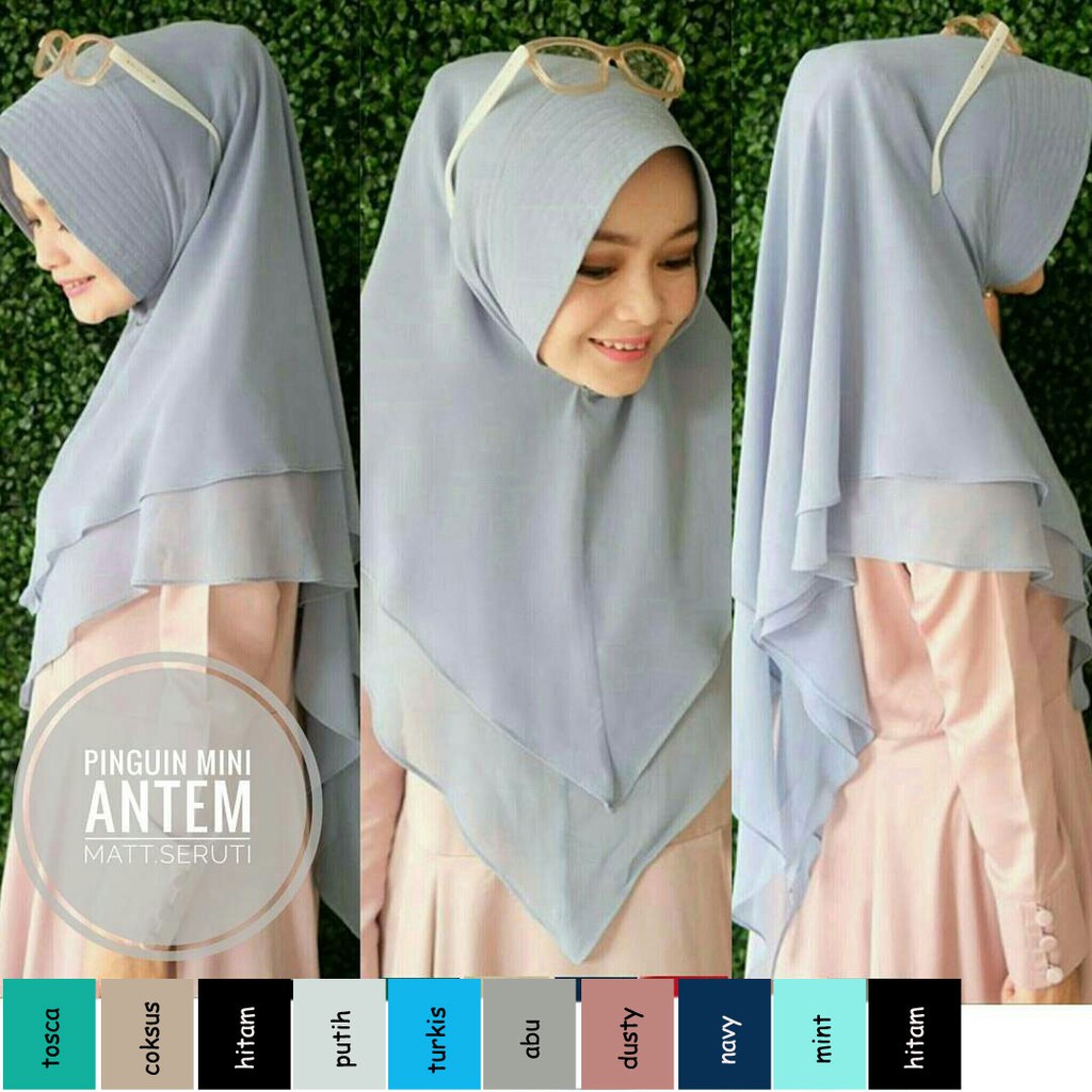  JILBAB  INSTAN MURAH PINGUIN MINI ANTEM  PASHMINA INSTAN 