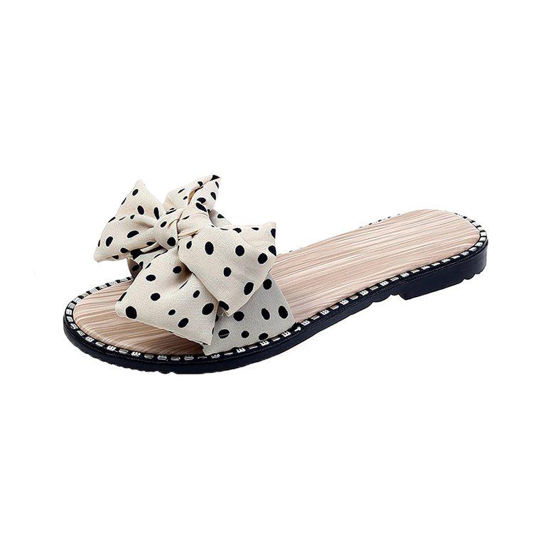  Sandal  Selop  Flat  Open Toe Anti Slip Aksen Pita Ala Korea 