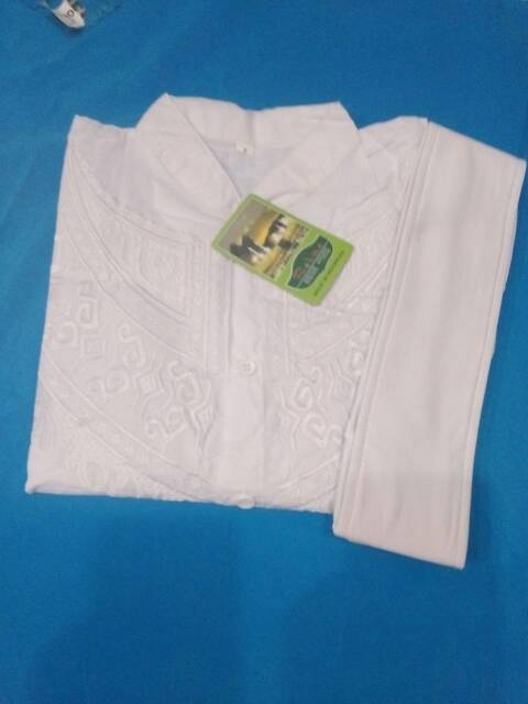 Baju koko anak putih lengan panjang / setelan taqwa anak putih bordir untuk usia 2 4 5 6 7 8 tahun setelan manasik