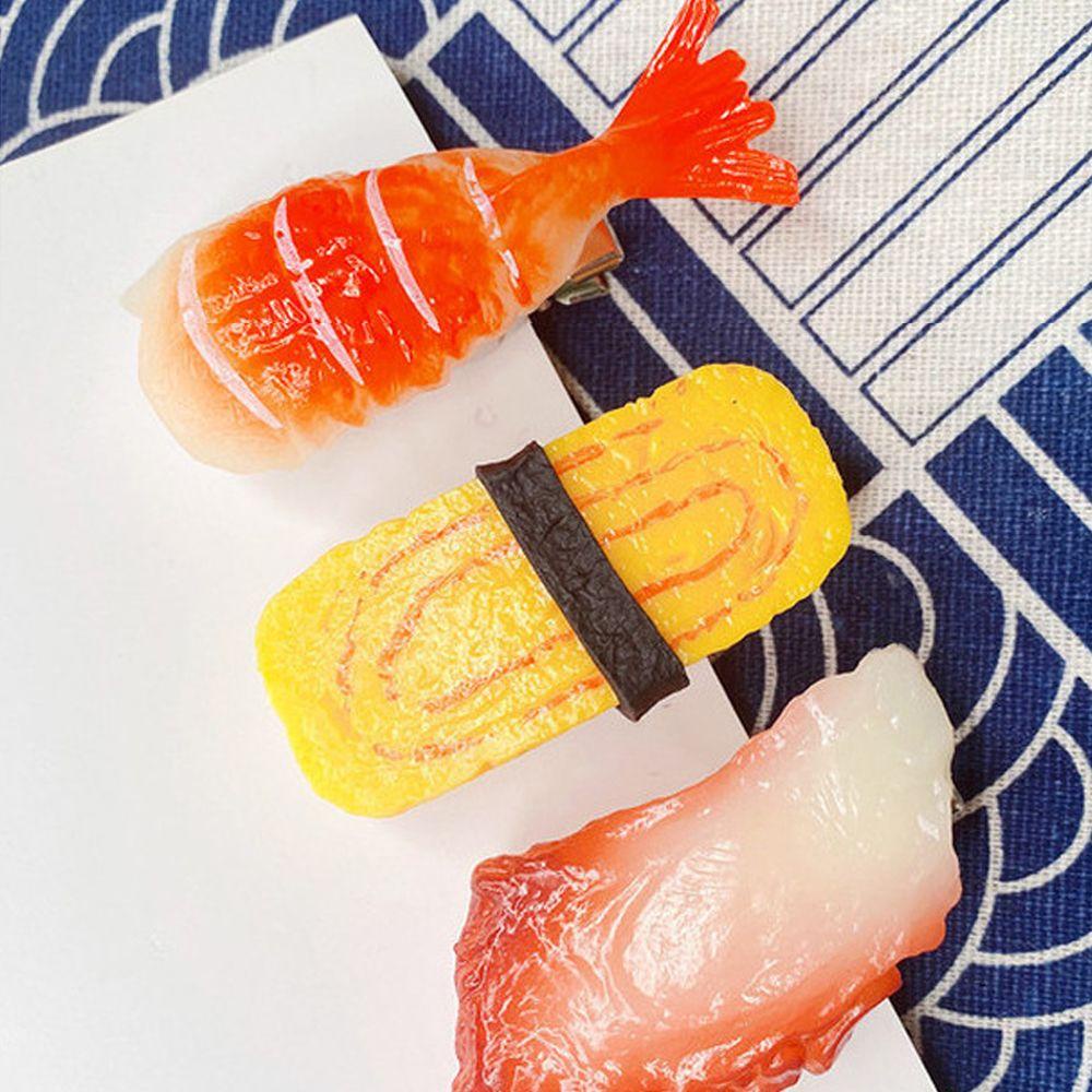 Needway Wanita Jepit Rambut Hiasan Kepala Kreativitas Lucu Untuk Anak Perempuan Salmon Makanan Buatan Duckbill Klip Samping