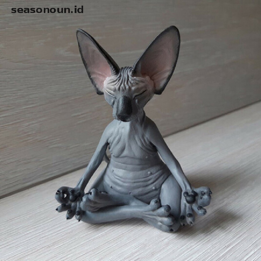 Patung Kucing Meditasi Mini Ukuran 13CM Untuk Dekorasi Desktop