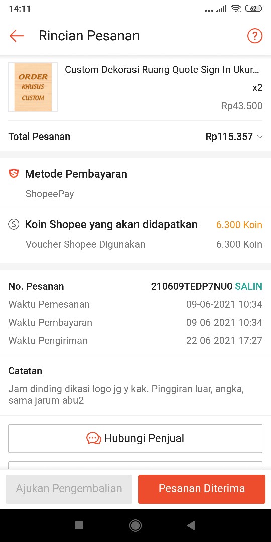 Custom Jam Dinding Request Murah Bahan Mdf