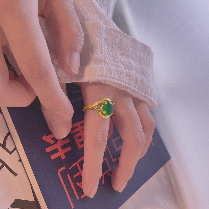 Cincin Lapis Emas Asli Kadar 375 Hias Berlian Imitasi Adjustable Untuk Pasangan