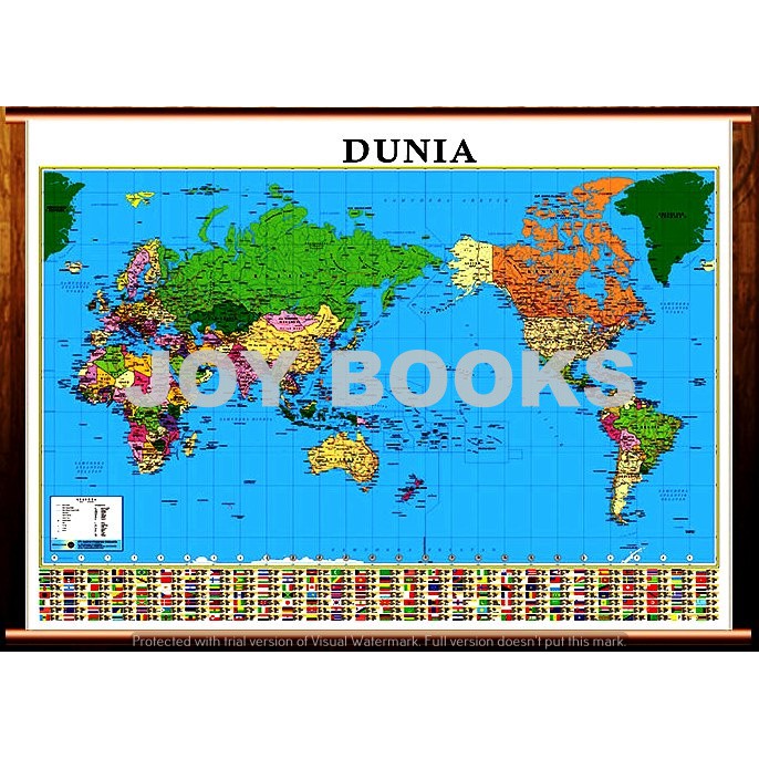 PETA / MAP GULUNG / GANTUNG / BINGKAI DUNIA