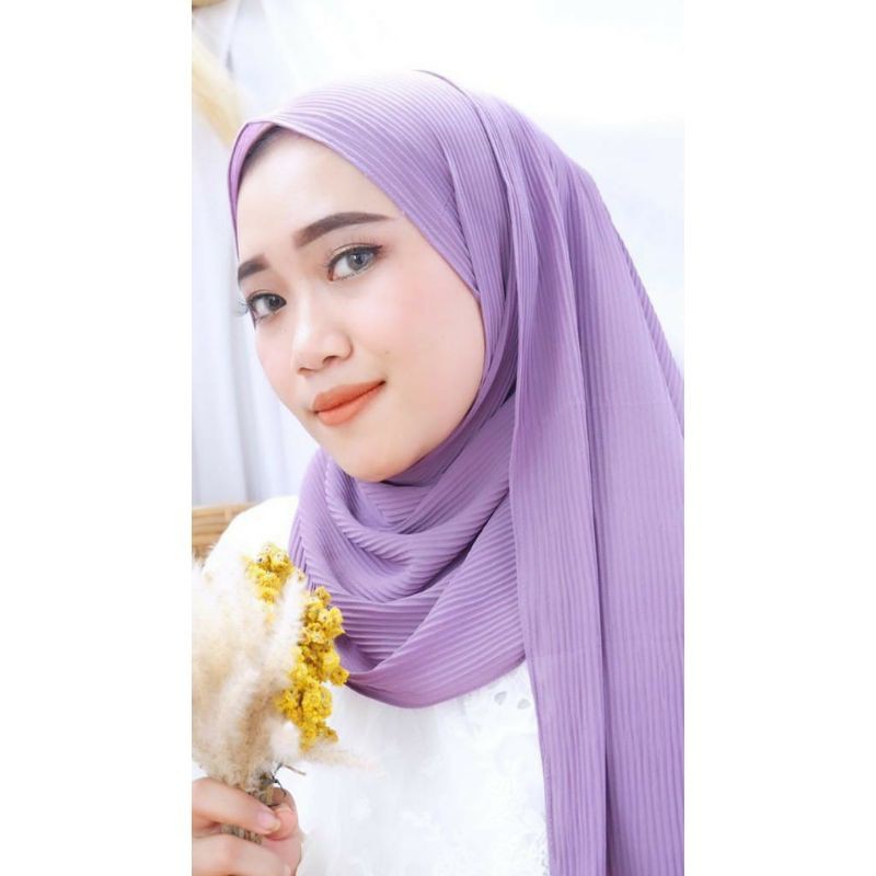 ( pp180)Pashmina Plisket Shawl/Pashmina Plisket Pashmina Diamond crep/Pashmina pleated shawl by izza-Lilac