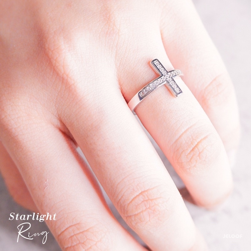 Jeloof Cincin Starlight | Silver | Cross Ring Cincin Wanita