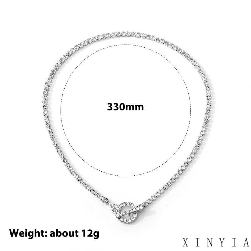【COD】Kalung Rantai Klavikula Hias Liontin Kristal Berlian Bahan S925 Silver Gold Gaya Korea Untuk Wanita