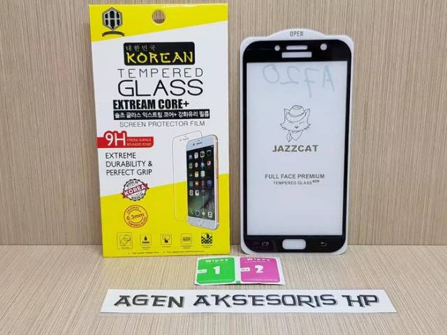 KOREAN Tempered Glass Samsung A7 2017 5.7&quot; FULL SCREEN Guard TG 5D Samsung A720 FULL GLUEFULL LAYAR