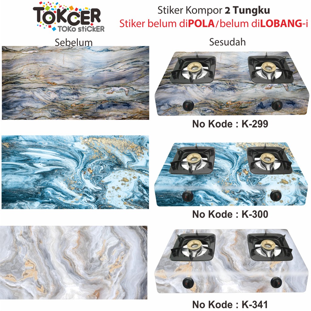 Stiker Kompor 2 Tungku motif MARMER