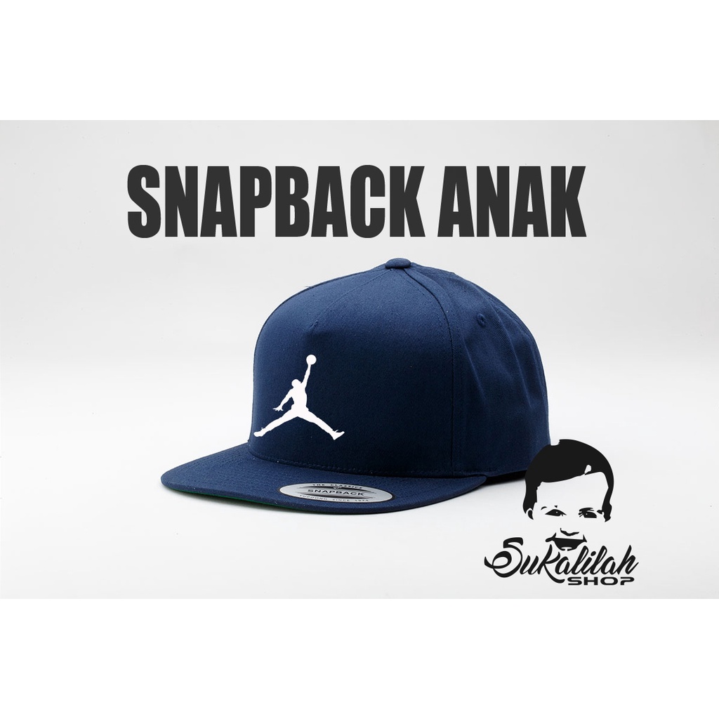 Topi Anak Snapback unisex laki laki perempuan air jordan logo-1
