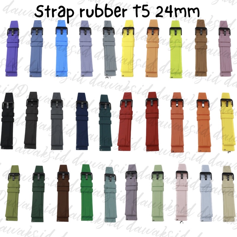 STRAP RUBBER JAM TANGAN T5 ORIGINAL 100% TALI RUBBER LEMBUT TEBAL TERMURAH