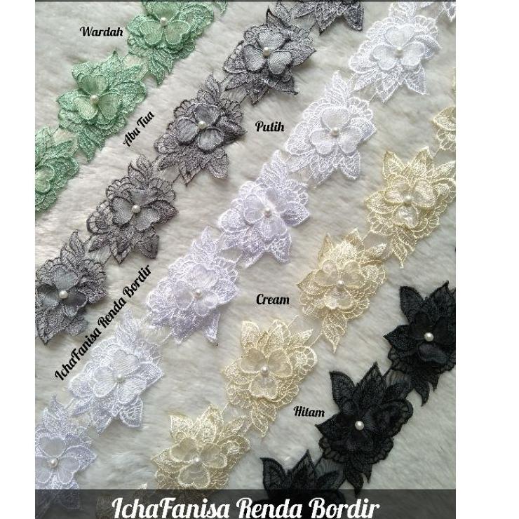 Keluaran Terbaru.. Renda Bordir Bunga Organza 3/Renda Rollan