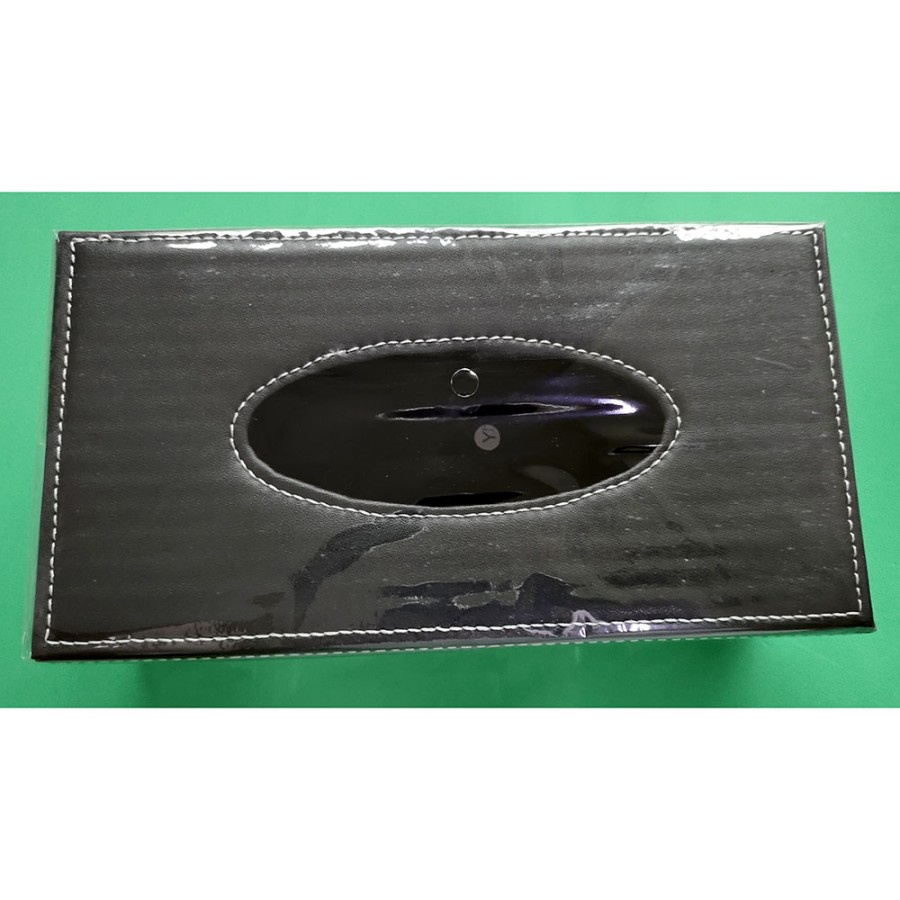 Kotak Tisu Premium Kulit Tissue Box - ZJ007 - Black