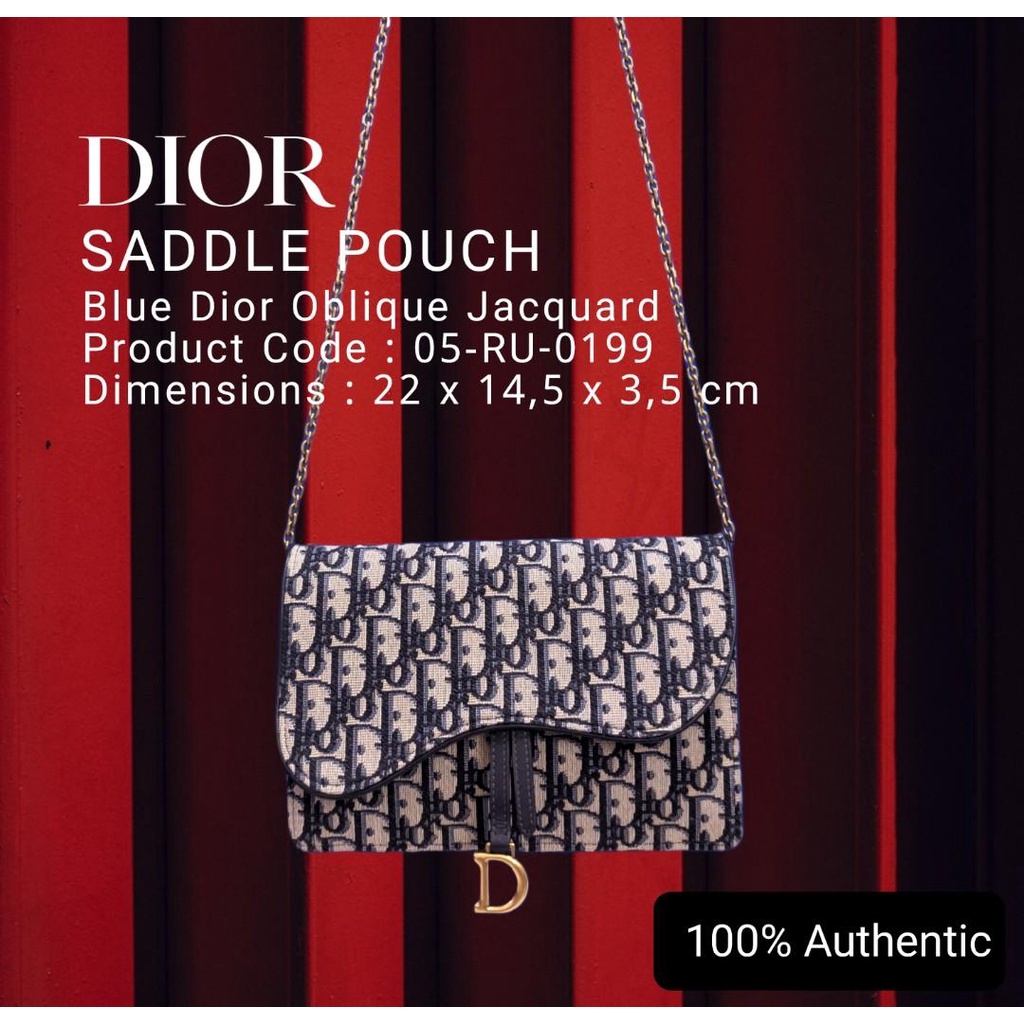 Tas Dior Saddle Authentic SADDLE POUCH Oblique Jacquard