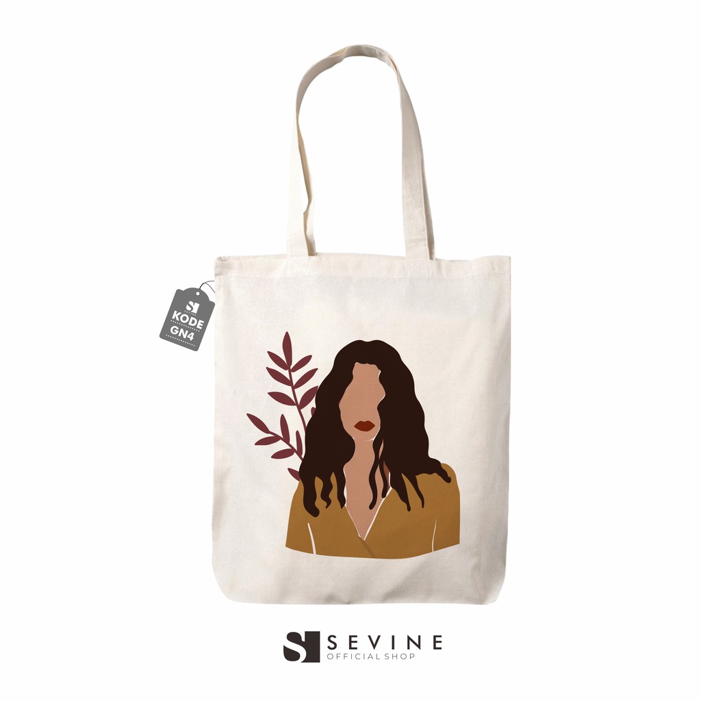 Sevine Totebag Tas Wanita Tote Bag Resleting Drill Nordic Style Nordic - GN