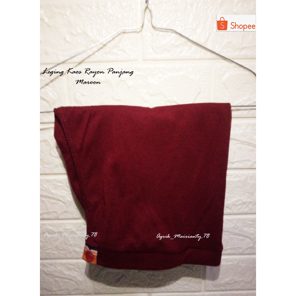 LEGGING PANJANG WANITA BAHAN KAOS RAYON TEBAL SIZE. ( M .L .XL )-Maroon