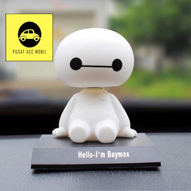 Baymax Pajangan Dashboard Mobil Lucu Kepala Goyang Aksesoris
