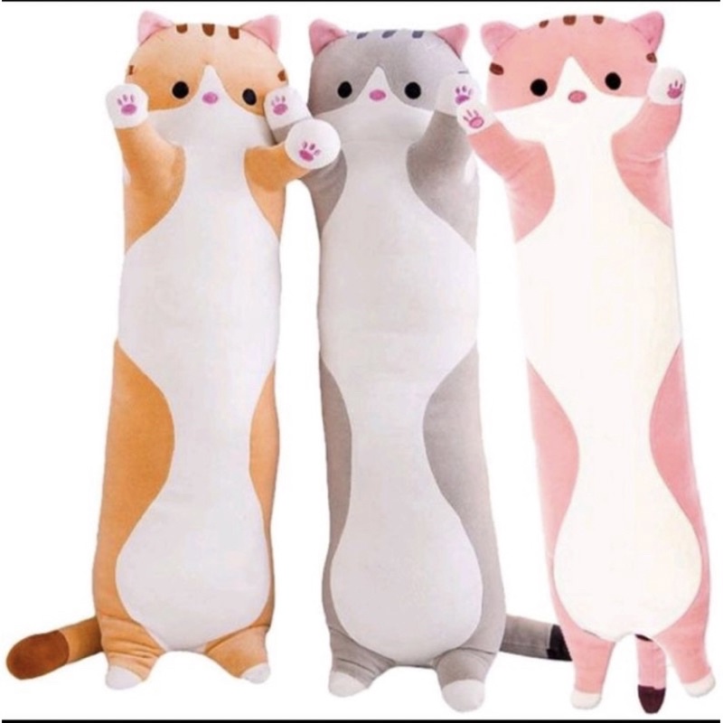 Boneka Guling Kucing Berdiri Panjang Tinggi 60cm Kado Special Hadiah Buat Anak Tersayang Boneka Guling Berkarakter Kucing Terbaru Guling Untuk Tidur Nyaman Berkarakter Kucing Lucu Imut Banyak Jenis Boneka Untuk Tidur Guling Jenis Kucing Oren Abu-Abu Pink