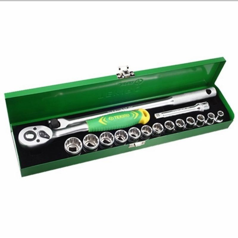 Kunci Shock Set Tekiro 17 Pcs 1/2 Inch 8-24 MM Box Besi Socket Set Shock Sok Sock Shok Set TEKIRO