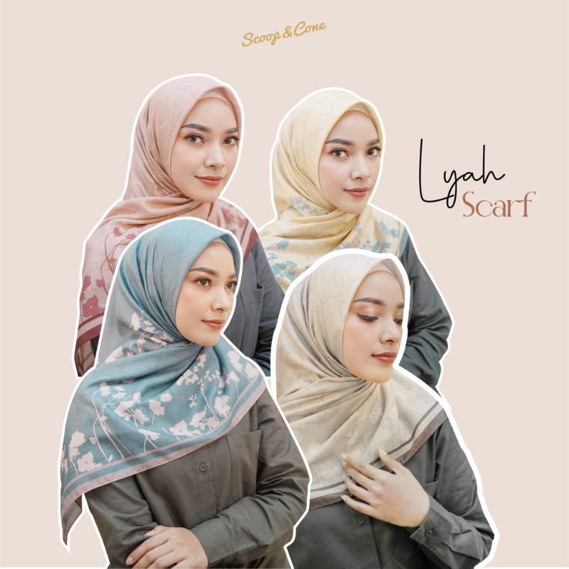 Kerudung Monel Scoop&cone Series Lyah Hijab Original Segiempat Monel