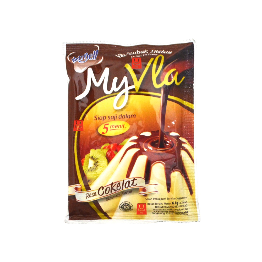 

Nutrijell My Vla Coklat Instan Fla Rasa Cokelat Untuk Topping Pudding Eceran - 63gr