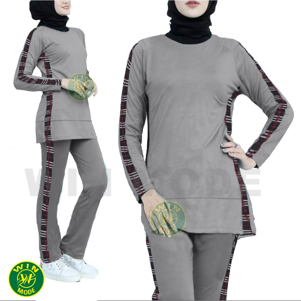 Baju Setelan Olahraga Senam Training Wanita Lengan Panjang YOVIOS Ukuran XL XXL XXXL-3